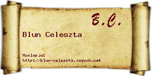 Blun Celeszta névjegykártya